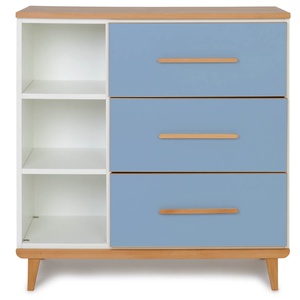 Chest of 3 drawers 3 niches NADO Retro beech capri blue