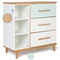 Chest of 3 drawers 3 niches NADO Retro beech mint-white