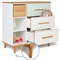 Chest of 3 drawers 3 niches NADO Retro beech mint-white