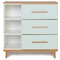 Chest of 3 drawers 3 niches NADO Retro beech mint