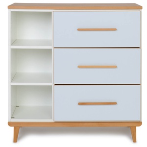 Chest of 3 drawers 3 niches NADO Retro beech sky blue