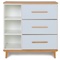 Chest of 3 drawers 3 niches NADO Retro beech sky blue