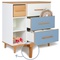 Chest of 3 drawers 3 niches NADO Retro beech white-capri blue