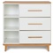 Chest of 3 drawers 3 niches NADO Retro beech white