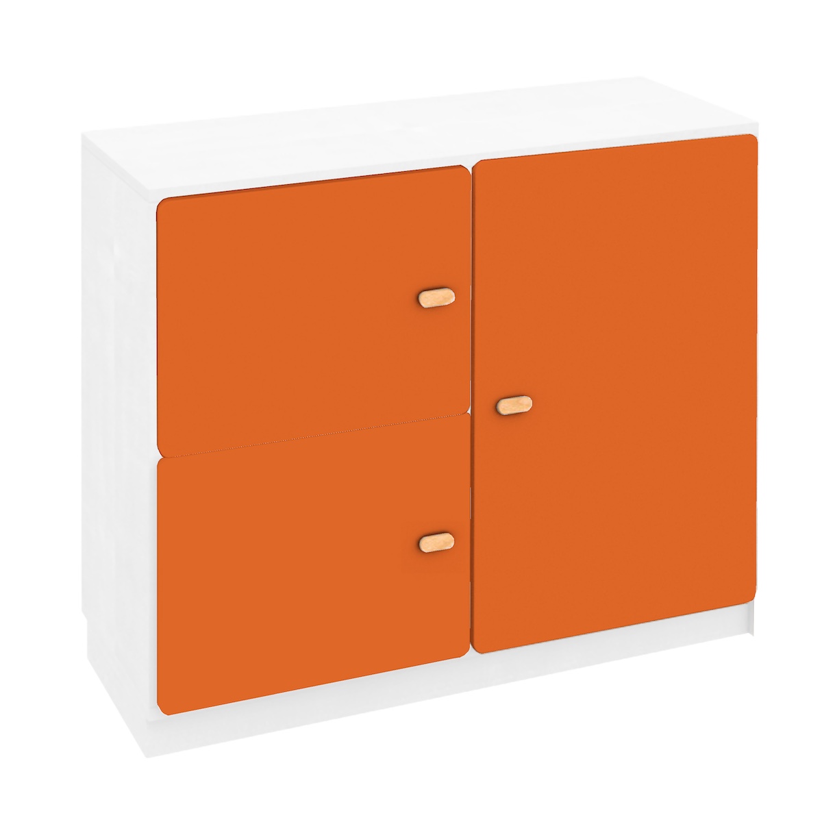 Commode 3 portes 93x78cm DESTYLE de Breuyn blanc orange