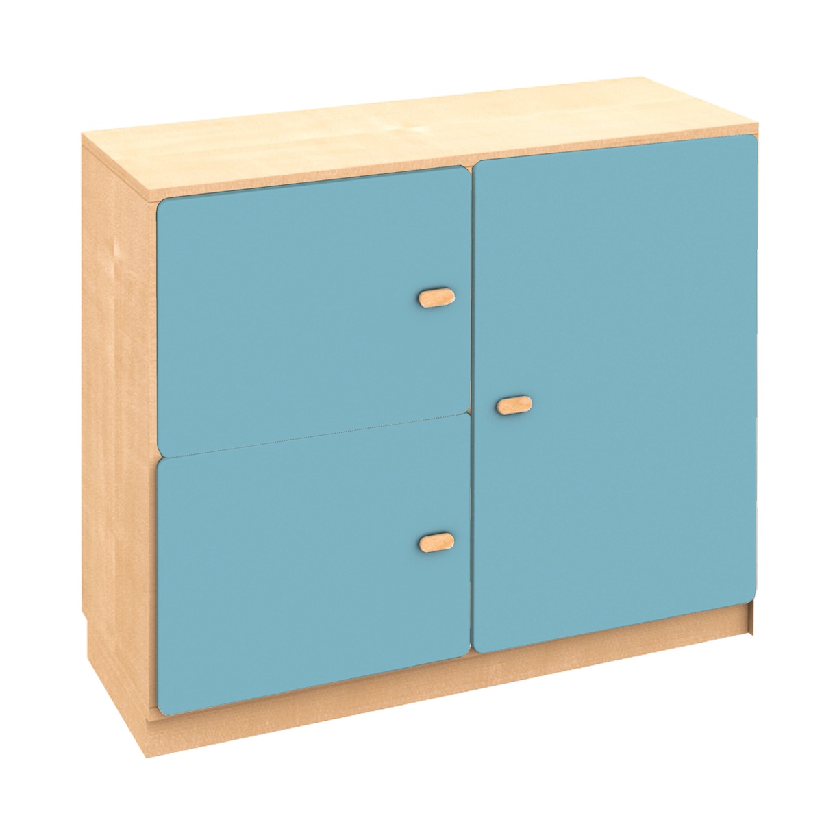 Commode 3 portes 93x78cm DESTYLE de Breuyn naturel blue
