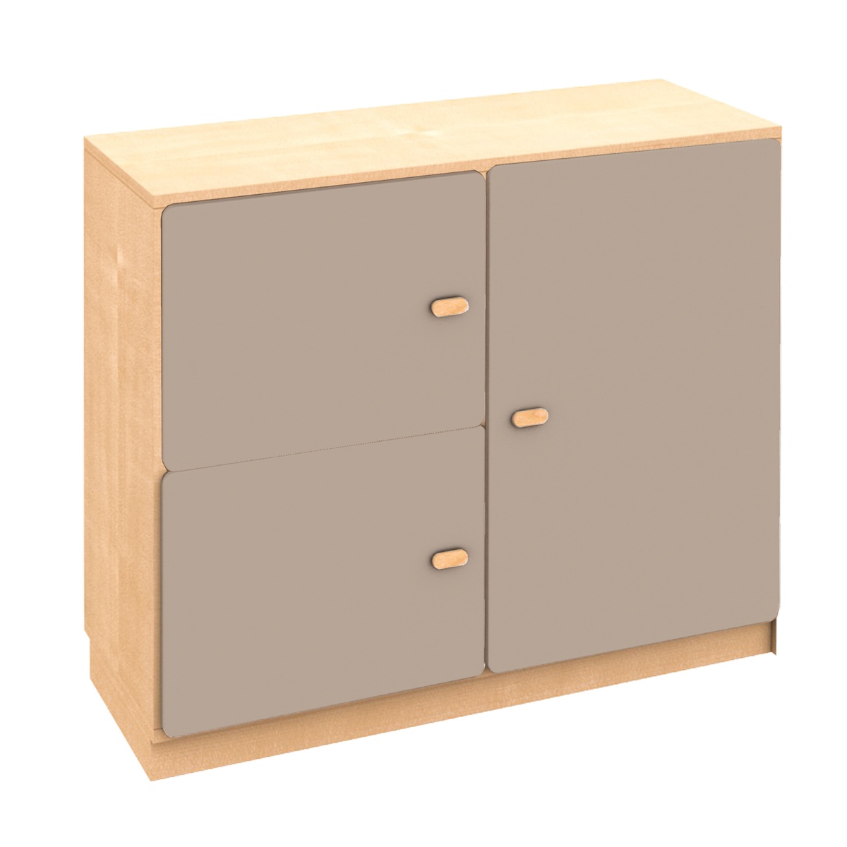 Commode 3 portes 93x78cm DESTYLE de Breuyn naturel light grey