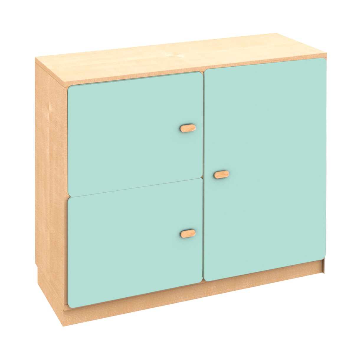 Commode 3 portes 93x78cm DESTYLE de Breuyn naturel mint