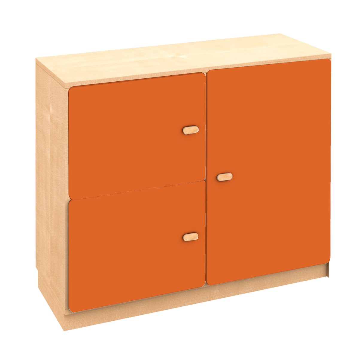 Commode 3 portes 93x78cm DESTYLE de Breuyn naturel orange