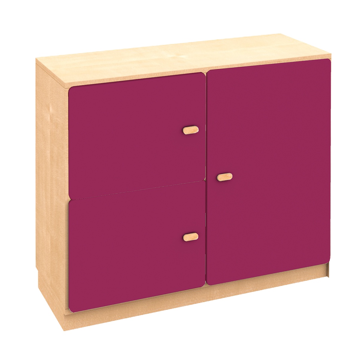Commode 3 portes 93x78cm DESTYLE de Breuyn naturel plum