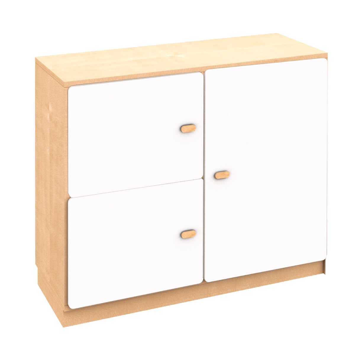 Commode 3 portes 93x78cm DESTYLE de Breuyn naturel white
