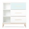 Commode 3 tiroirs 3 niches NADO Curve finition frêne mint-white