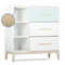 Commode 3 tiroirs 3 niches NADO Curve finition frêne mint-white
