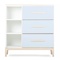 Commode 3 tiroirs 3 niches NADO Curve finition frêne sky blue