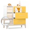 Commode 3 tiroirs 3 niches NADO Curve finition frêne sunshine yellow 