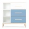 Commode 3 tiroirs 3 niches NADO Curve finition frêne white-capri blue