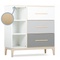 Commode 3 tiroirs 3 niches NADO Curve finition frêne white-manhattan grey-slate grey