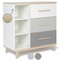 Commode 3 tiroirs 3 niches NADO Retro finition frêne white-manhattan grey-slate grey