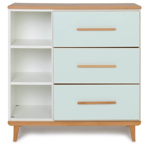 Commode 3 tiroirs 3 niches NADO Retro finition hêtre mint