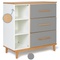 Commode 3 tiroirs 3 niches NADO Retro finition hêtre slate grey