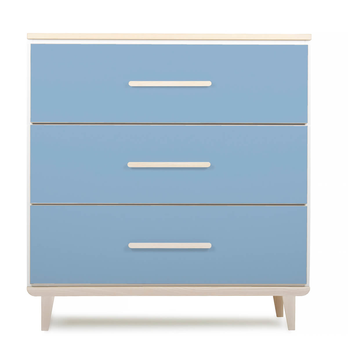 Commode 3 tiroirs NADO Retro finition frêne capri blue