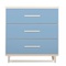 Commode 3 tiroirs NADO Retro finition frêne capri blue