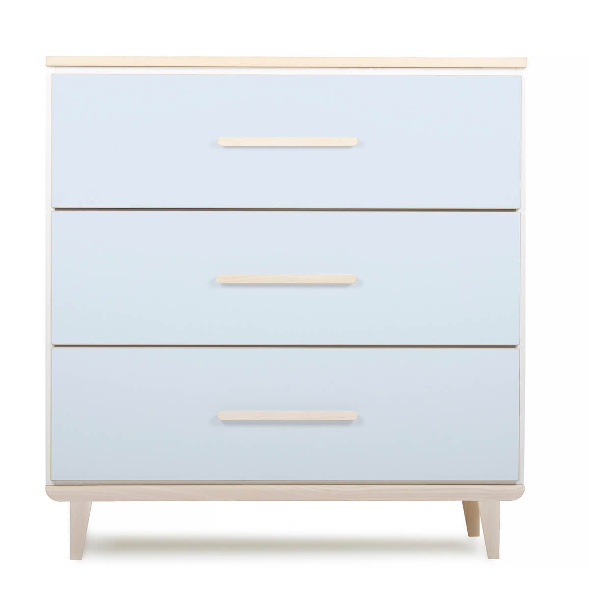 Commode 3 tiroirs NADO Retro finition frêne sky blue