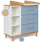 Commode à langer 3 tiroirs 3 niches NADO Retro finition hêtre capri blue