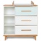 Commode à langer 3 tiroirs 3 niches NADO Retro finition hêtre mint-white