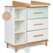 Commode à langer 3 tiroirs 3 niches NADO Retro finition hêtre mint-white