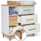 Commode à langer 3 tiroirs 3 niches NADO Retro finition hêtre mint-white