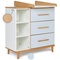 Commode à langer 3 tiroirs 3 niches NADO Retro finition hêtre sky blue