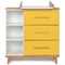 Commode à langer 3 tiroirs 3 niches NADO Retro finition hêtre sunshine yellow