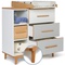 Commode à langer 3 tiroirs 3 niches NADO Retro finition hêtre white-manhattan grey