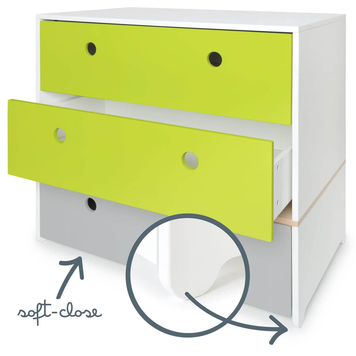 Commode COLORFLEX façades tiroirs lime-lime-pearl grey