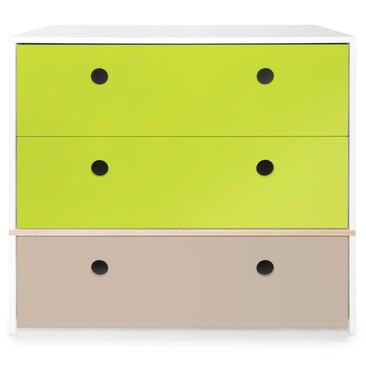 Commode COLORFLEX façades tiroirs lime-lime-warm grey