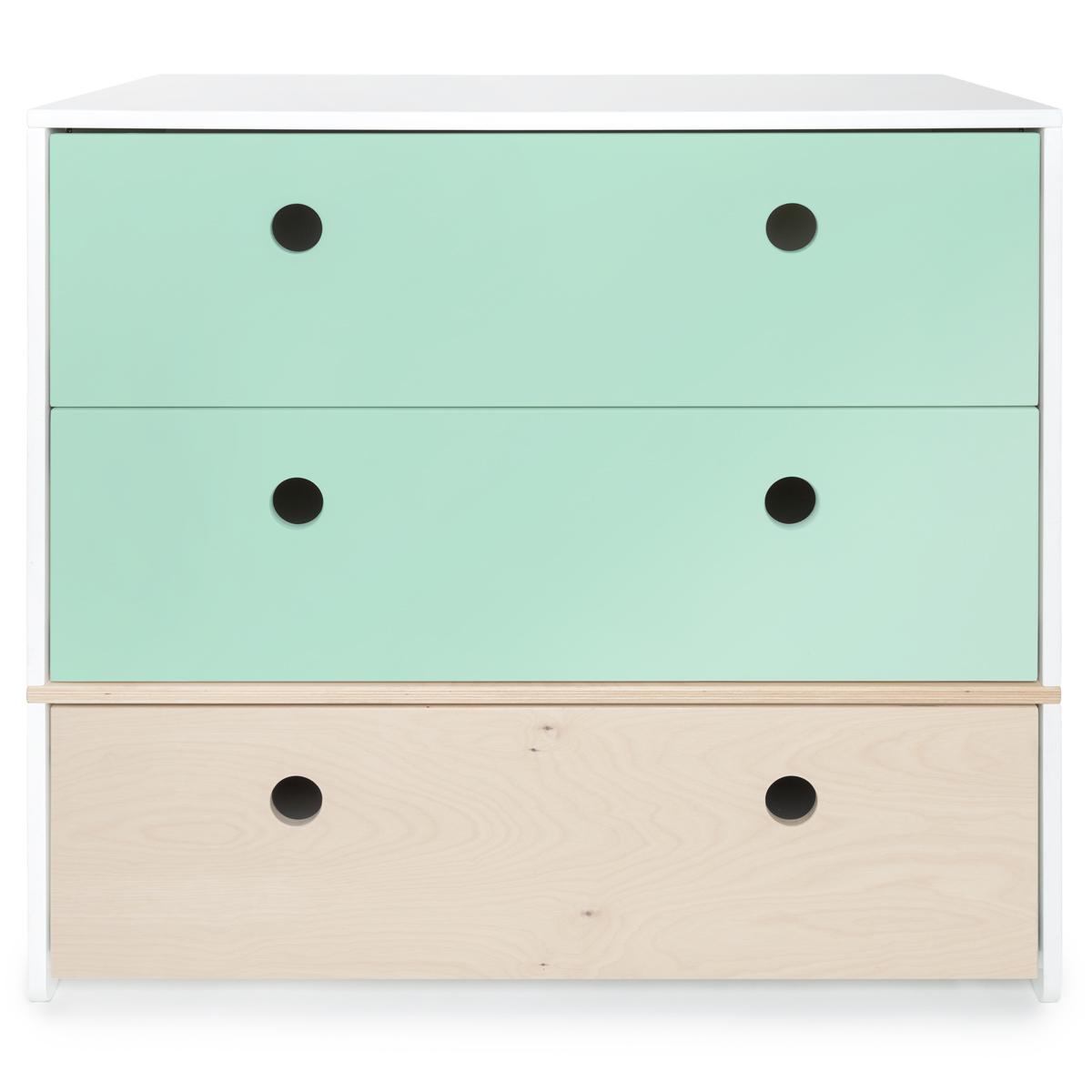 Commode COLORFLEX façades tiroirs mint-mint-white wash