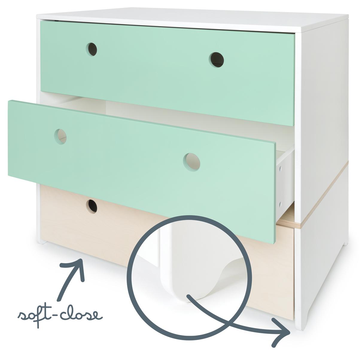 Commode COLORFLEX façades tiroirs mint-mint-white wash