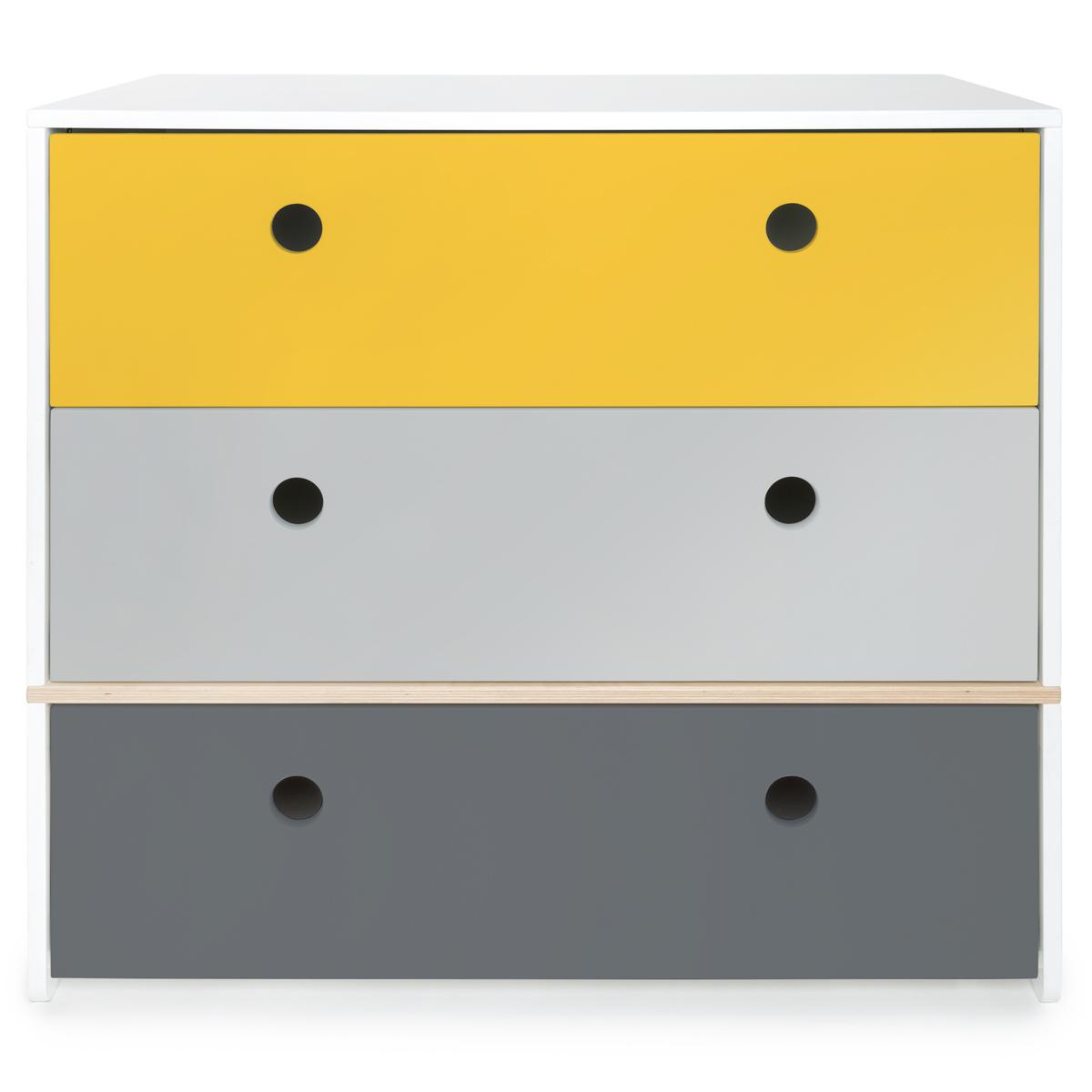 Commode COLORFLEX façades tiroirs nectar yellow-pearl grey-space grey