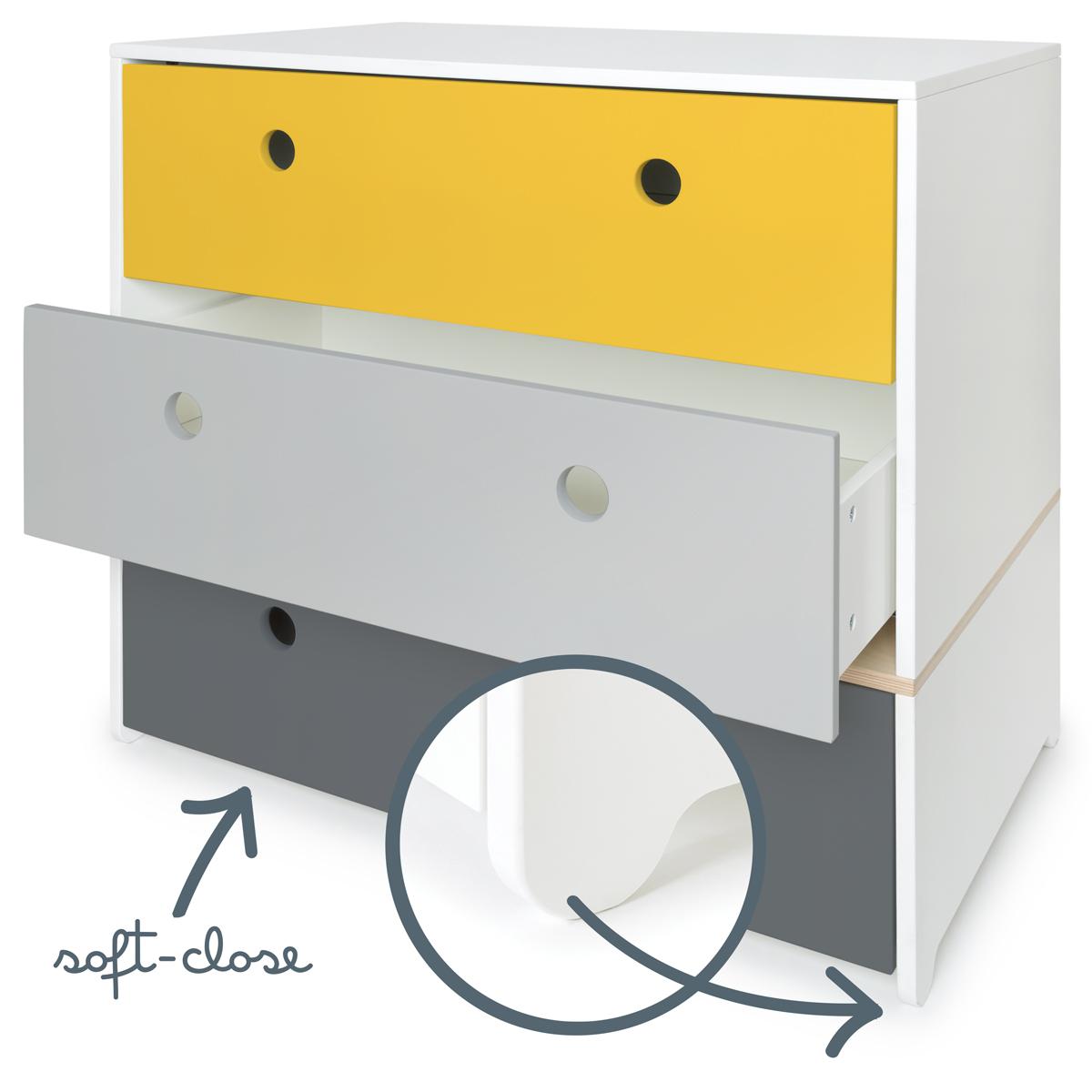 Commode COLORFLEX façades tiroirs nectar yellow-pearl grey-space grey