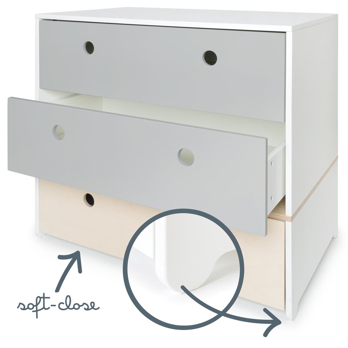 Commode COLORFLEX façades tiroirs pearl grey-pearl grey-white wash