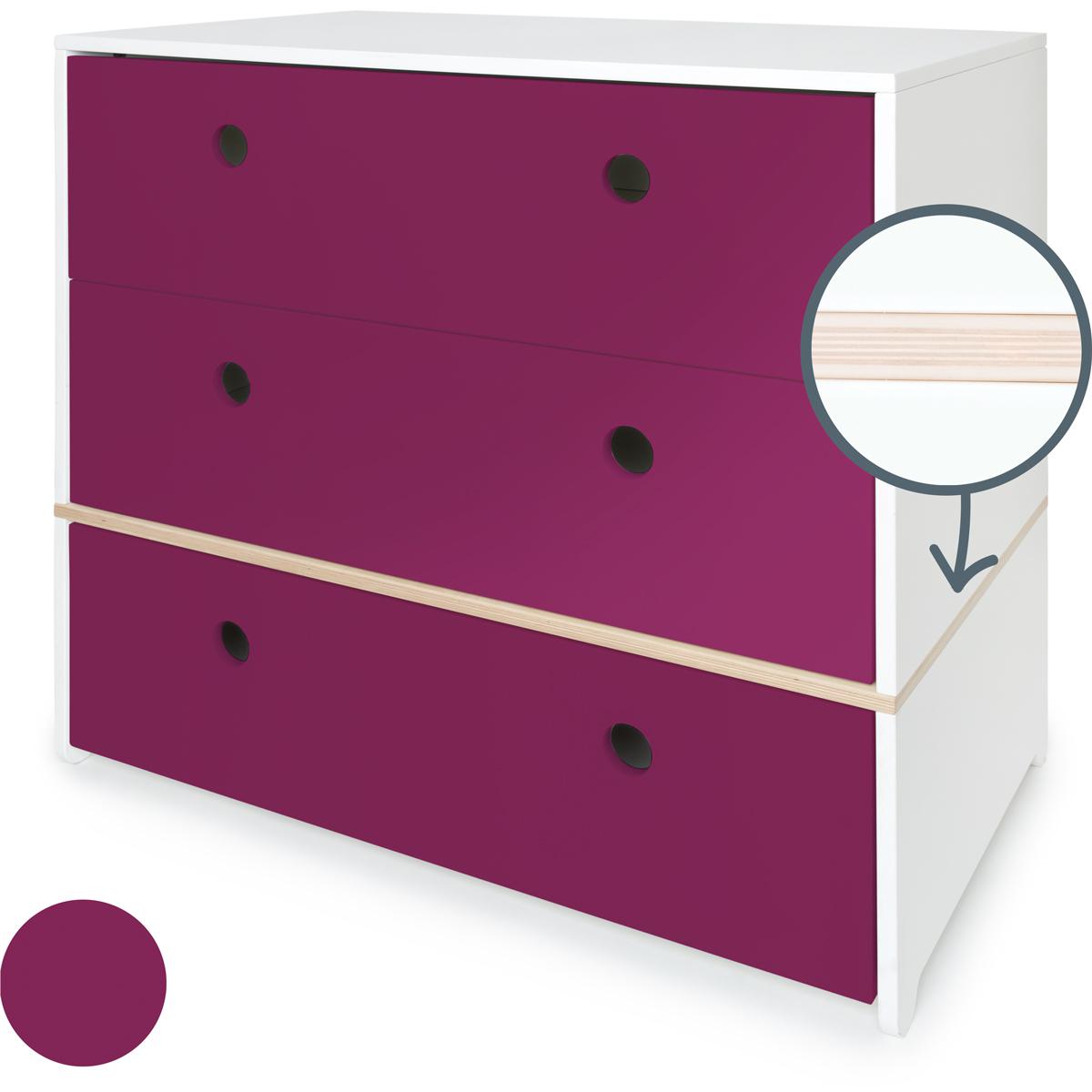Commode COLORFLEX façades tiroirs plum 