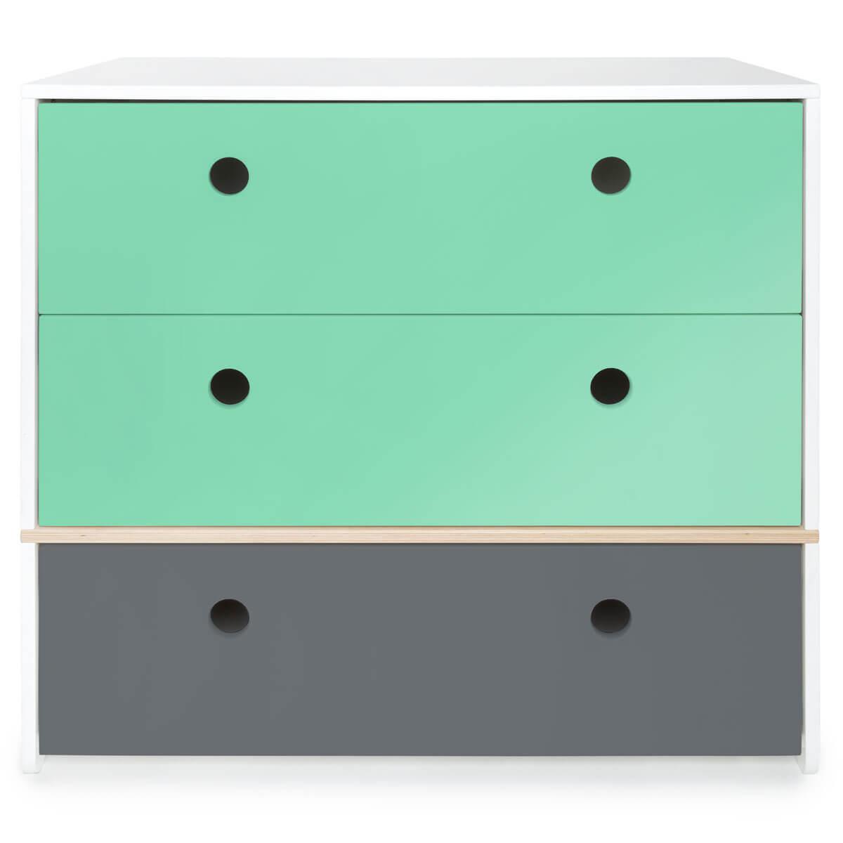 Commode COLORFLEX façades tiroirs sea foam-sea foam-space grey