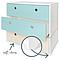 Commode COLORFLEX façades tiroirs sky blue-white wash