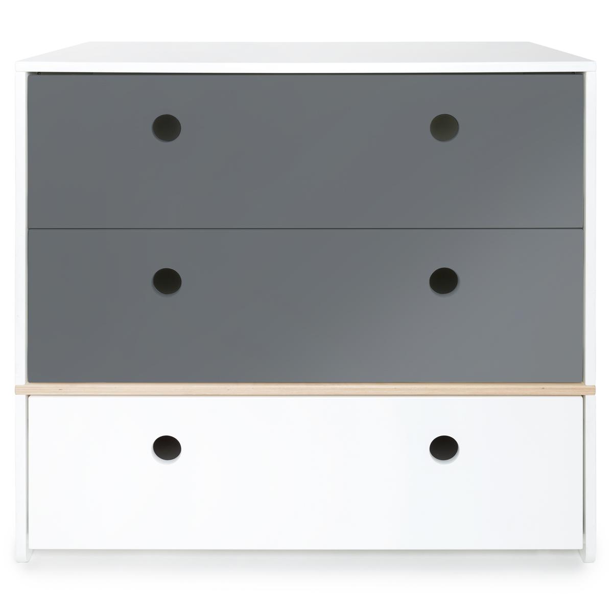 Commode COLORFLEX façades tiroirs space grey-space grey-white