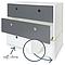Commode COLORFLEX façades tiroirs space grey-space grey-white