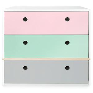 Commode COLORFLEX façades tiroirs sweet pink-mint-pearl grey