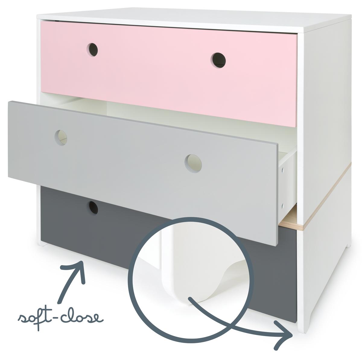 Commode COLORFLEX façades tiroirs sweet pink-pearl grey-space grey
