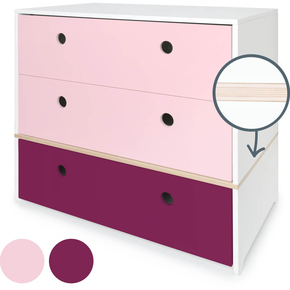 Commode COLORFLEX façades tiroirs sweet pink-sweet pink-plum