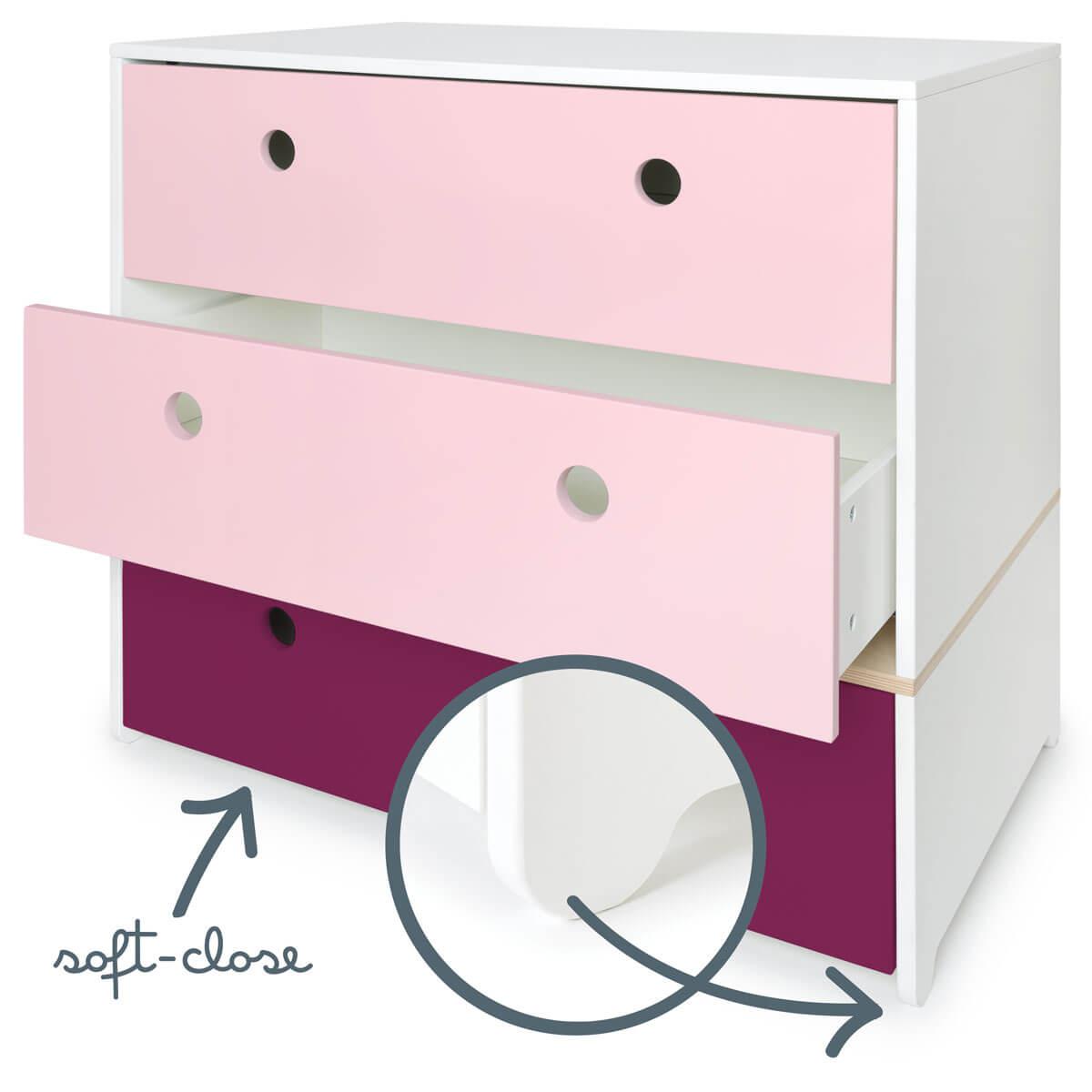 Commode COLORFLEX façades tiroirs sweet pink-sweet pink-plum